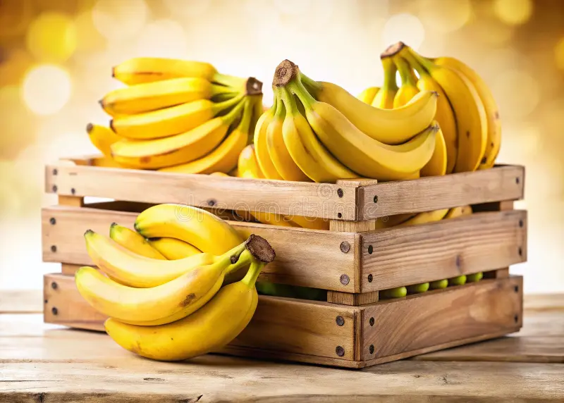 degreened bananas in crate degreened bananas in crate